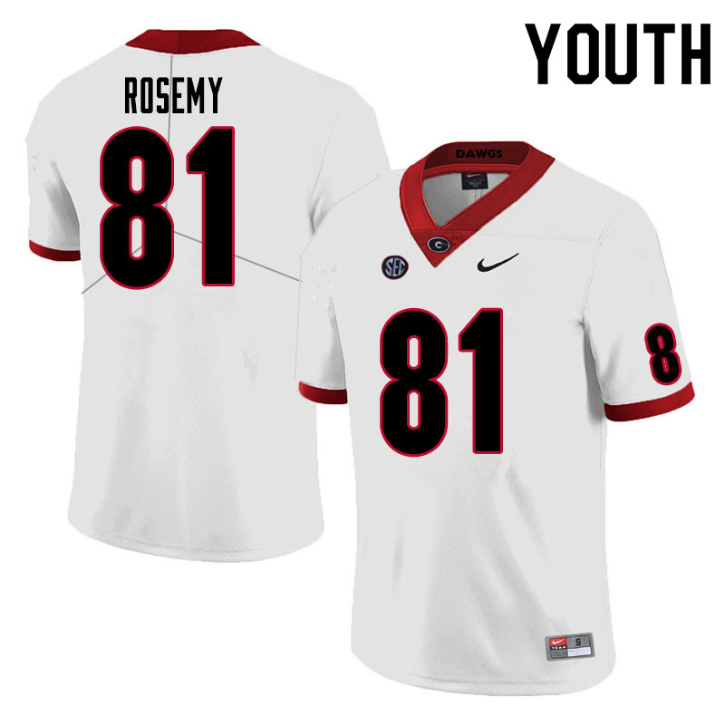 Youth #81 Marcus Rosemy Georgia Bulldogs College Football Jerseys Sale-White